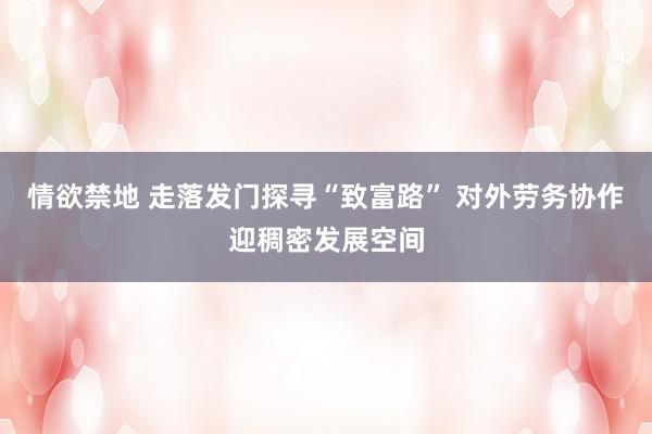 情欲禁地 走落发门探寻“致富路” 对外劳务协作迎稠密发展空间