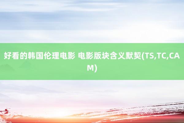 好看的韩国伦理电影 电影版块含义默契(TS,TC,CAM)