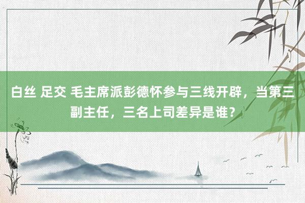 白丝 足交 毛主席派彭德怀参与三线开辟，当第三副主任，三名上司差异是谁？