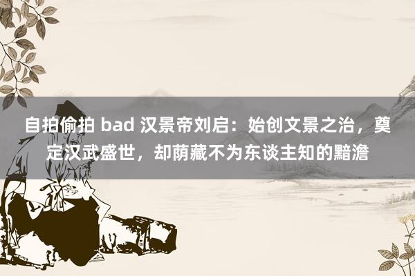 自拍偷拍 bad 汉景帝刘启：始创文景之治，奠定汉武盛世，却荫藏不为东谈主知的黯澹
