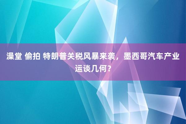 澡堂 偷拍 特朗普关税风暴来袭，墨西哥汽车产业运谈几何？
